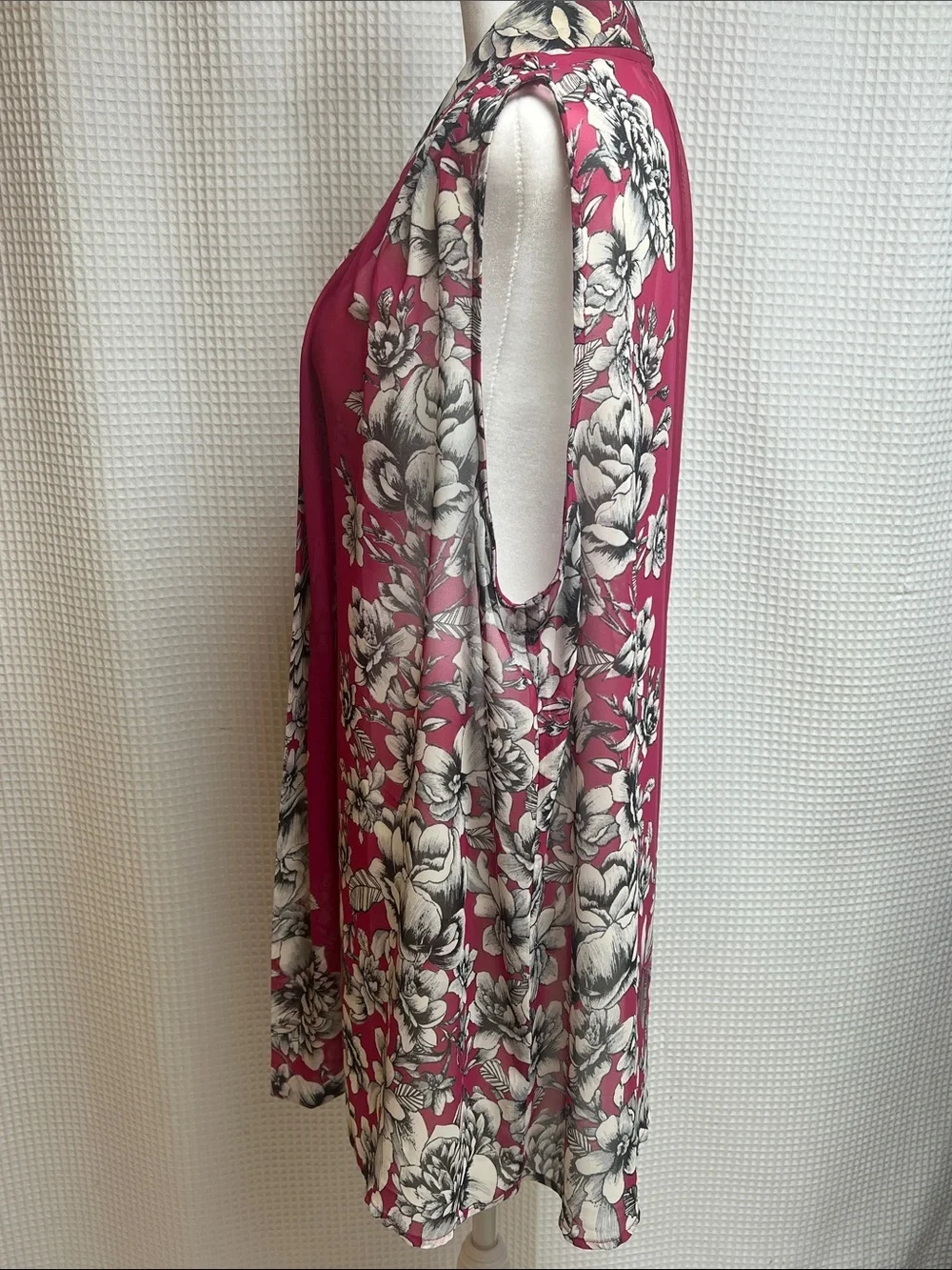 Susan Graver set of 3 open front sleeveless flowy chiffon colorful vests-1X